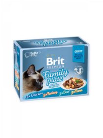 Brit Premium Cat Delicate Fillets in Gravy Family Plate  (12x85 g) 1,02 kg