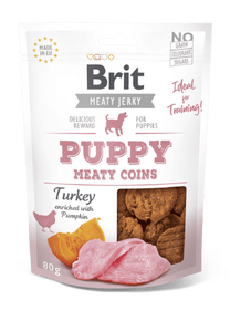 Brit Jerky Puppy-Turkey Meaty Coins 80 g