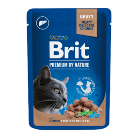 Brit Premium Cat Pouches Liver for Sterilized 100 g