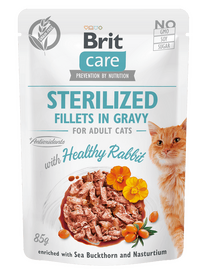 Brit Care Cat Sterilized. Fillets in Gravy with Healthy Rabbit 85 g