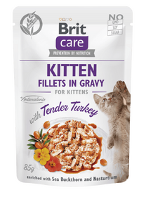 Brit Care Cat Kitten. Fillets in Gravy with Tender Turkey 85 g