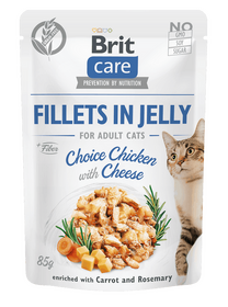 Brit Care Cat Fillets in Jelly Choice Chicken with Cheese 85 g