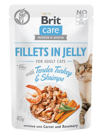 Brit Care Cat Fillets in Jelly with Tender Turkey & Shrimps 85 g