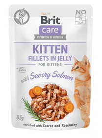 Brit Care Cat Kitten. Fillets in Jelly with Savory Salmon 85 g