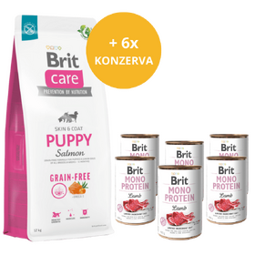 Brit Care Dog Grain-free Puppy AKCE 12 kg + 6 x masová konzerva ZDARMA