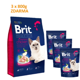 Brit Premium by Nature Cat Sterilized Chicken 8 kg + 3 x 800 g ZDARMA