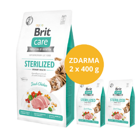 Brit Care Cat Grain-Free Sterilized Urinary Health 7 kg + 2 x 400 g