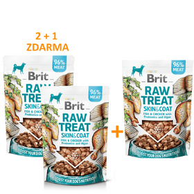 2+1 Brit RAW TREAT Skin & Coat. Freeze-dried treat and topper. Fish&Chicken 40 g