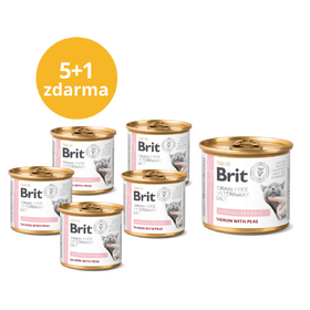 5+1 ZDARMA Brit GF Veterinary Diet Cat Cans Hypoallergenic 200 g