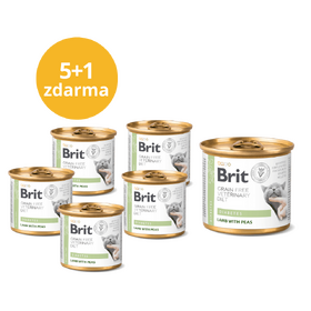 5+1 ZDARMA Brit GF Veterinary Diet Cat Cans Diabetes 200 g