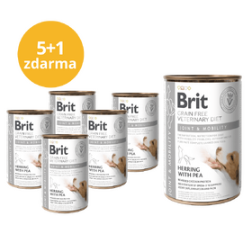 5+1 ZDARMA Brit GF Veterinary Diets Dog Can Joint & Mobility 400 g