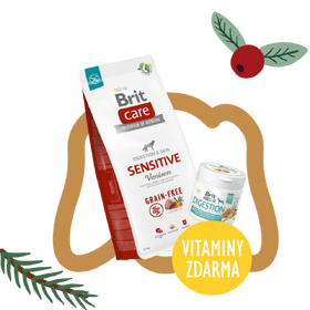 Brit Care Dog Grain-free Sensitive 12 kg + Brit Vitamins  Digestion 120 g
