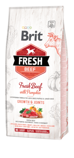 Brit Fresh Beef with Pumpkin Puppy Large Bones & Joints - 1