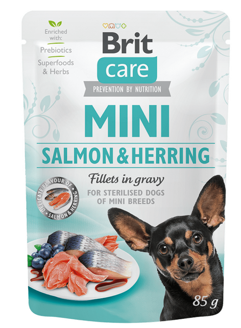 Brit Care Mini Salmon&Herring sterilised fillets in gravy 85 g - 1