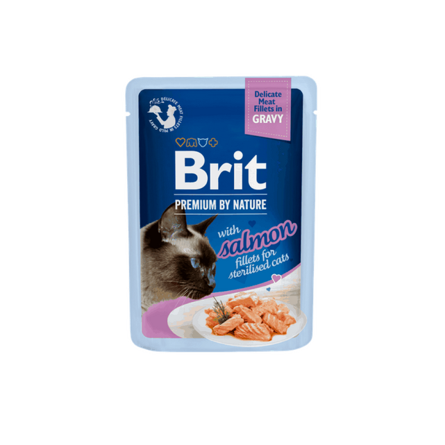 Brit Premium Cat Delicate Fillets in Gravy with Salmon for Sterilised 85 g