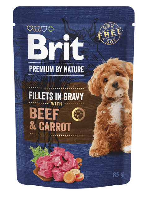 Brit Premium by Nature Dog Fillets in Gravy with Beef & Carrot 85 g