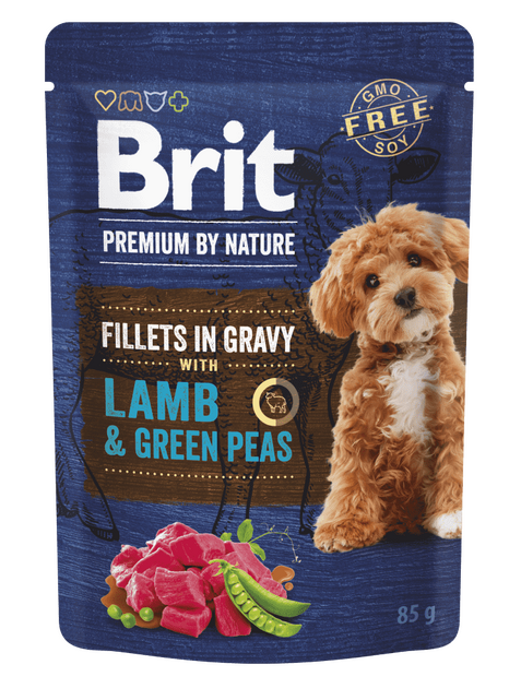 Brit Premium by Nature Dog Fillets in Gravy with Lamb & Green Peas 85 g