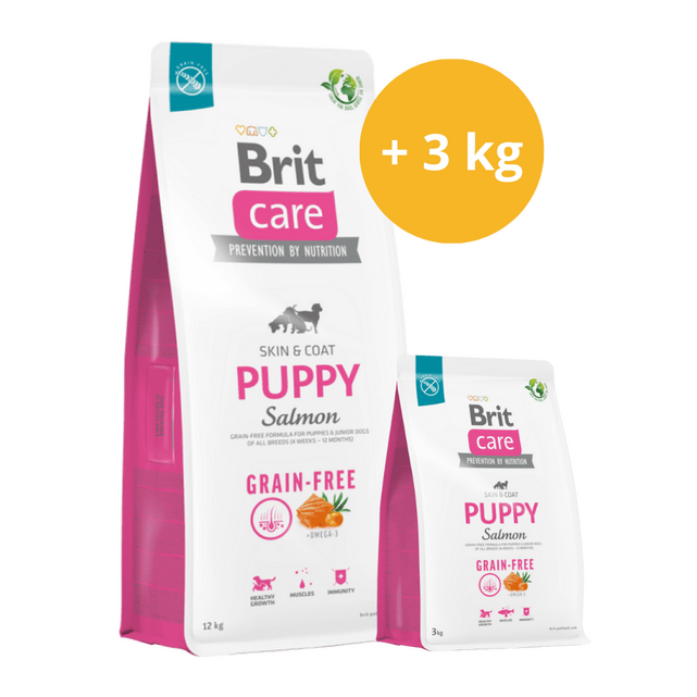 Brit Care Dog Grain-free Puppy AKCE 12 kg + 3 kg ZDARMA