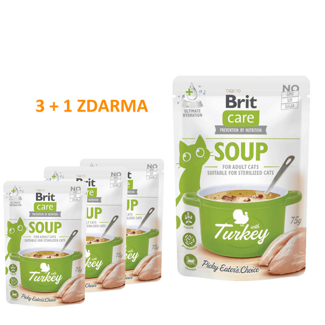 4 x Brit Care Soup with Turkey for Cats 75 g - 1