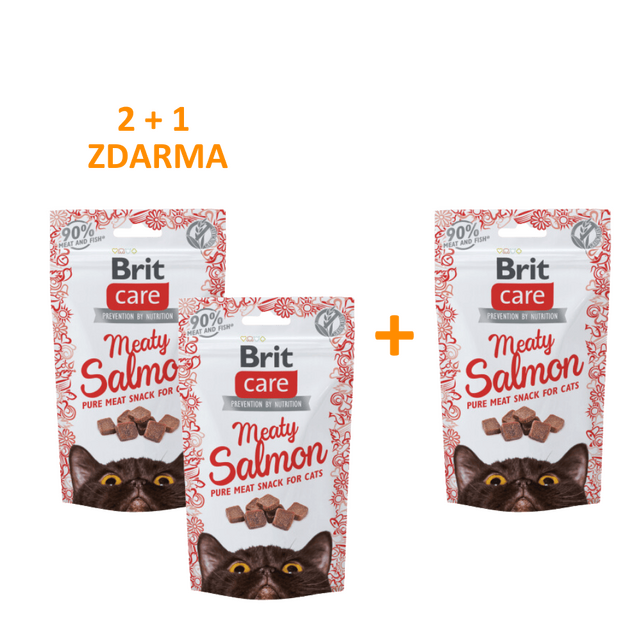 2+1 Brit Care Cat Snack Meaty Salmon 50 g - 1