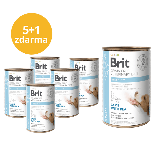 5+1 ZDARMA Brit GF Veterinary Diets Dog Can Obesity 400 g - 1