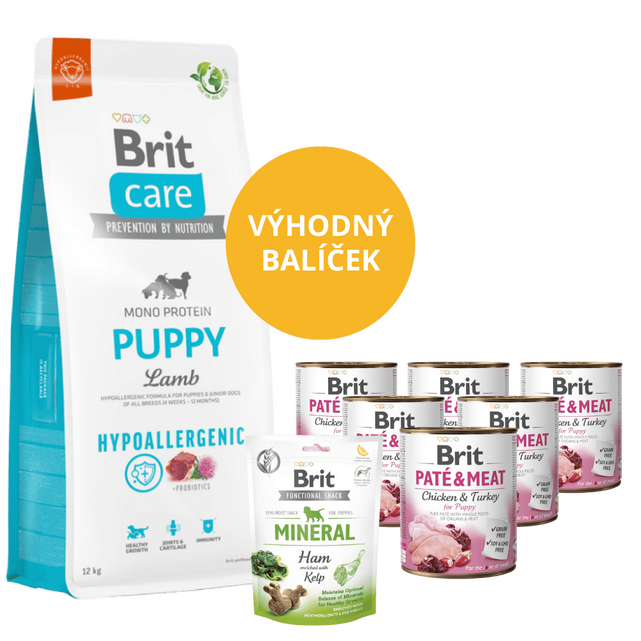 Brit Care Dog Hypoallergenic Puppy AKCE 12 kg + 6 x konzerva a 1 x pamlsky ZDARMA