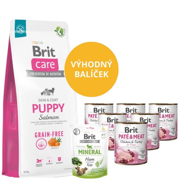 Brit Care Dog Grain-free Puppy AKCE 12 kg + 6 x konzerva a 1x pamlsky ZDARMA